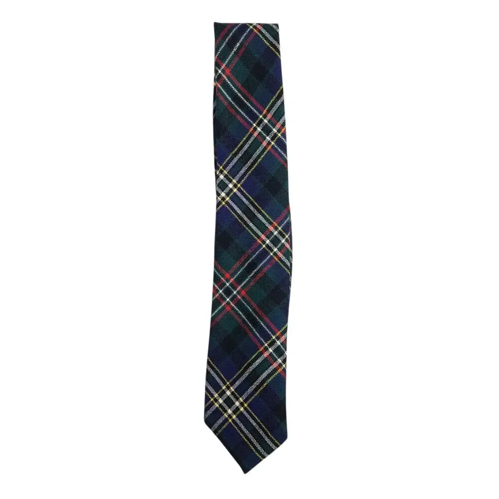 Classic Tartan Plaid Men Neck Tie Made in Scotland New Wool Academia Green